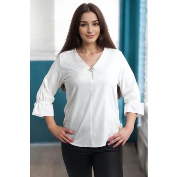 Fodros ujjú felső  fehér 