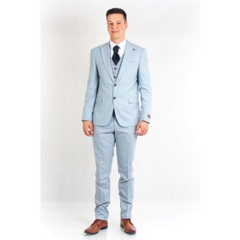   Slim öltöny szett, kifordítható mellénnyel (világoskék)