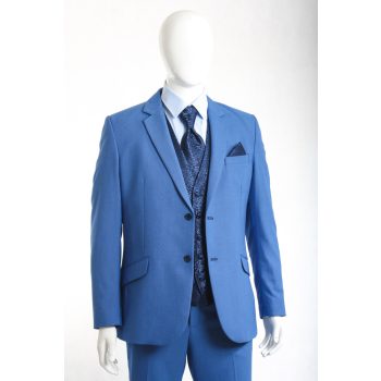   Elegáns ceremónia mellény szett, apró indamintás (sötétkék színű)