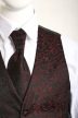 Elegáns ceremónia mellény szett, indamintás (fekete-bordó színű)