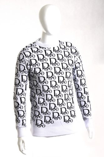 "Disco" feliratú férfi pulóver (fehér alapon fekete)