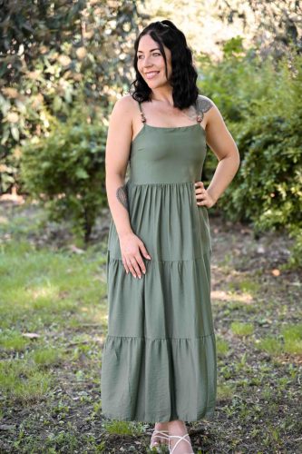 vékonypántos fagyöngyös ruha keki