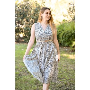 pöttyös midiruha övvel fehér