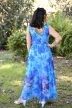 hosszú ujjatlan kötős virágos ruha  kék
