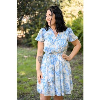 rövid virágos ruha kék zöld