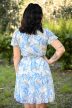 rövid virágos ruha kék zöld