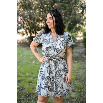 rövid virágos ruha zöld fekete