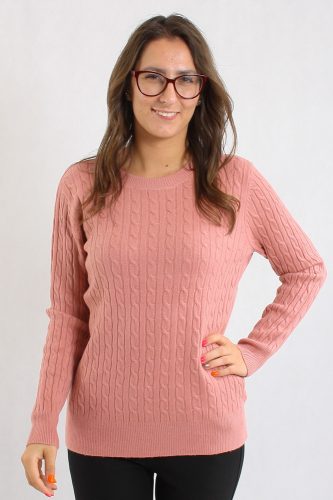 Kötöttmintás pulóver mályva
