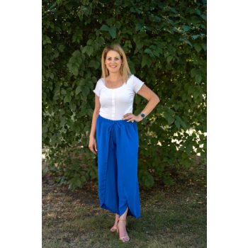 Átlapolt bőszárú nadrág  királykék