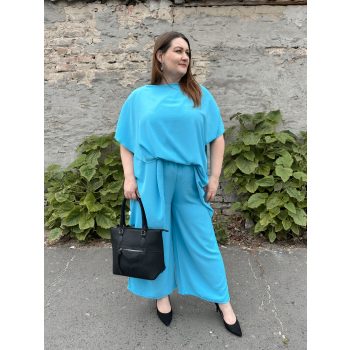 Bőszárú nadrág és tunika együttes világoskék