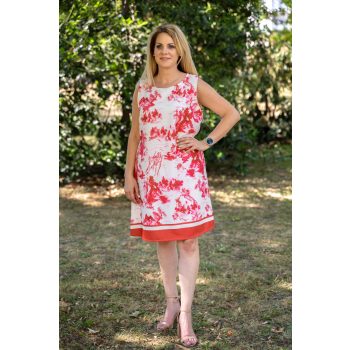 Tájképmintás miniruha  pink