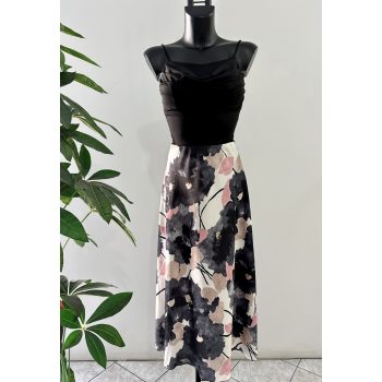  A vonalú szoknya selyemszoknya  mintás