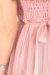 Rövid, csipkés, tüll aljú alkalmi ruha (mályva rózsaszín)