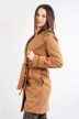 Díszgombos női szövetkabát mogyoróbarna