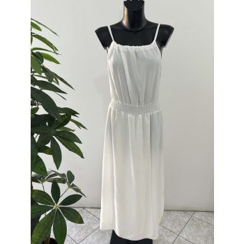 Gumisderekú spagettipántos maxiruha fehér