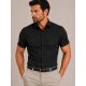 Slim fit férfi ing, rövid ujjú (fekete színű)