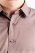 Rövid ujjú, slim fit, férfi ing (barna)