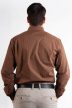 Hosszú ujjú, slim fit, férfi ing (barna, mintás)