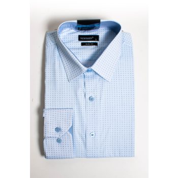 fehér kék pöttyös ing slim fazon