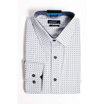  fehér fekete szürke kockás ing slim fazon