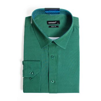 zöld fehér pöttyös ing slim fazon