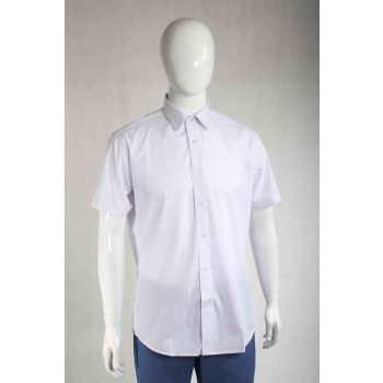Slim fit férfi ing, rövid ujjú (fehér színű)