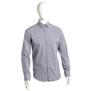   Slim szabású, hosszú ujjú,elasztikus, fekete-fehér apró mintás férfi ing