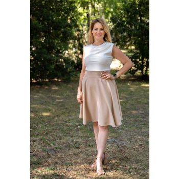 Loknis aljú zsebes ruha ekrü-bézs