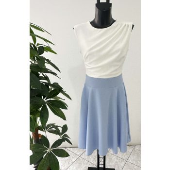 Loknis aljú zsebes ruha ekrü-világoskék