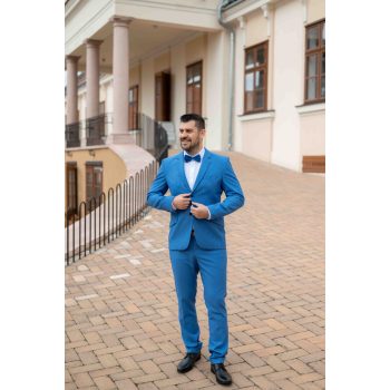 Világoskék slim 2 részes öltöny