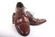 Férfi alkalmi cipő – valódi bőr (díszbetétes, barna) – lengyel termék