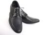 Férfi alkalmi cipő – valódi bőr (fekete, texturált) – lengyel termék