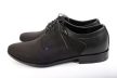 Férfi alkalmi cipő – valódi bőr (matt, fekete, texturált) – lengyel termék
