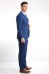 Texturált anyagú, kék színű, slim fit öltöny – magyar termék